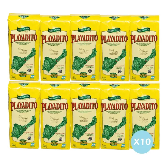 Kit 10 Erva Mate Playadito Tradicional Argentina 500 Premium