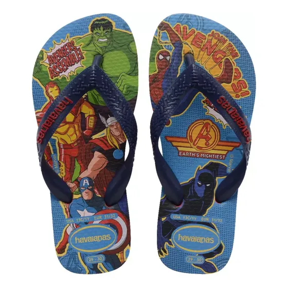 Chinelo Havaianas Infantil Vingadores Menino Original