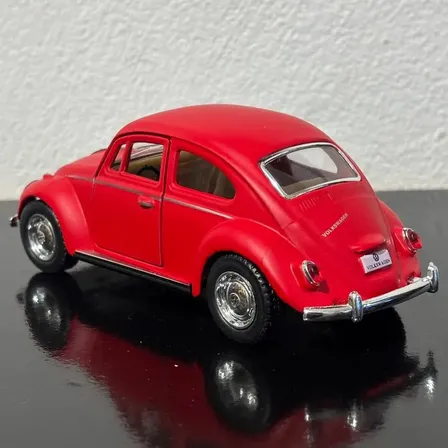 Carro Miniatura Fusca 1980 1:36 Preto Car Toys Colecionável Vermelho