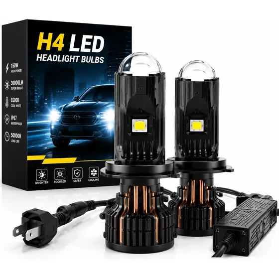 Kit Par Super Lampada Led H7 Alta/baixa 300w 60000ml 6000k