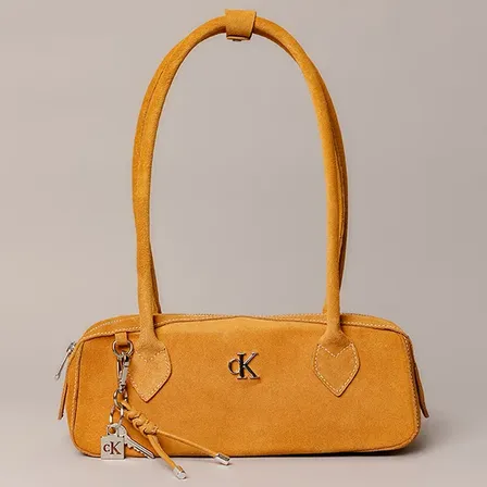 Bolsa Baguete Calvin Klein Adultos Cf6of86bl547 Amarelo Lisa Níquel Marrom