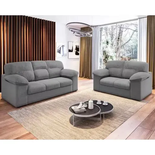 Conjunto Sofá 3 E 2 Lugares Suede Istambul - Marrom