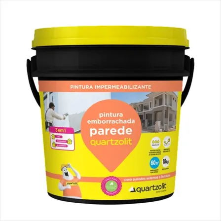 Tinta Para Parede Emborrachada Quartzolit Sela, Pinta Branco