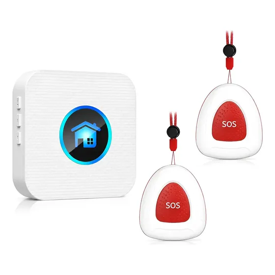 Kit Alarme Idoso Sos 2 Botoes De Panico Sem Fio Com Receptor
