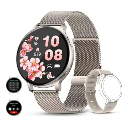 Relógio Smartwatch Relógios Inteligentes Bluetooth Calling Prateado