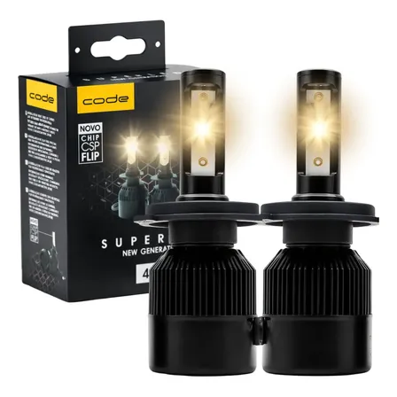 Kit Super Led Techone 12v H1 H3 H4 H7 H8 H11 Hb3 Hb4 H27 Lâmpada Led H7 Preto Amarelo