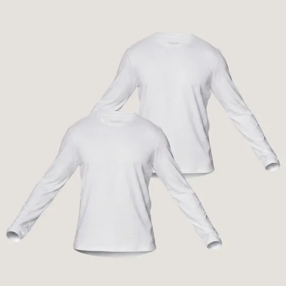 Kit 2 Camisetas Manga Longa Calvin Klein Masculino Blu045