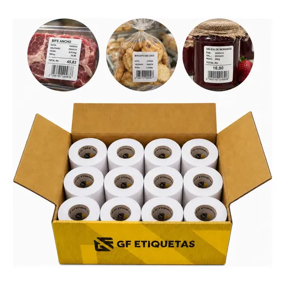 12 Bobina Etiqueta Térmica 40x40 Balança Toledo Prix4 Uno