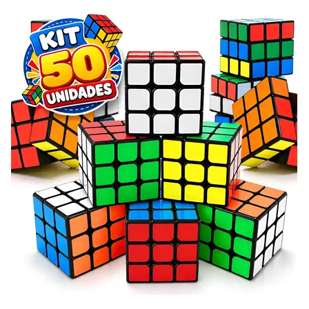 Kit 50 Cubo Magico Lembrancinha Atacado Aniversario Brindes Colorido