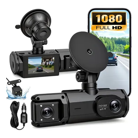 3 Câmera Veicular Automotiva Hd 1080p Noturna Para Carro
