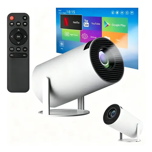 Projetor Portátil 4k Hd Android 11.0 Smart Wifi 5g Bluetooth Branco 127/220v