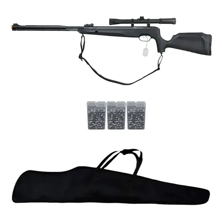 Carabina Pressão Naja 2.0 5.5mm Nitro 60kg Tag+ Luneta+ Capa Preto 5.5 Mm