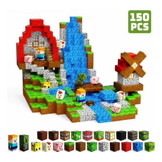 Kit De Blocos De Montar Magnéticos Infantil 100 Ou 200 Peças