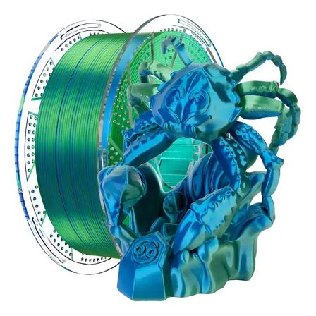Filamento Pla Impressão 3d Silk Duas Cores 1kg Conjure Azul/verde