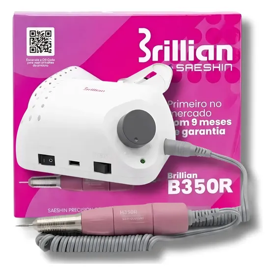 Micro Motor Lixadeira Brillian Saeshin Manicure Unhas B350r Rosa 127/220v