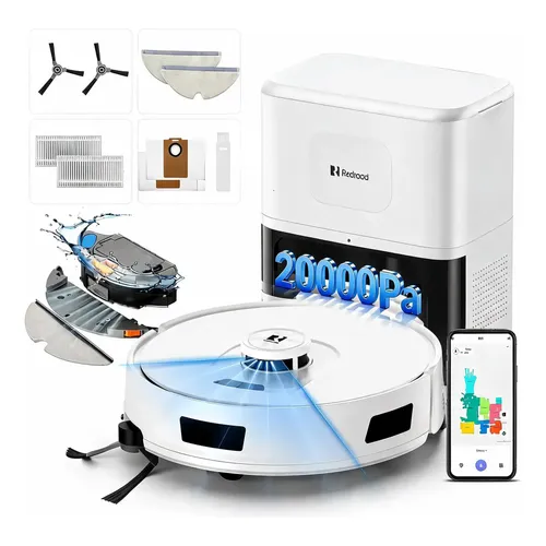 Robô Aspirador Inteligente Redroad R11 Estação Wi-fi 3 Em 1 Branco 127v
