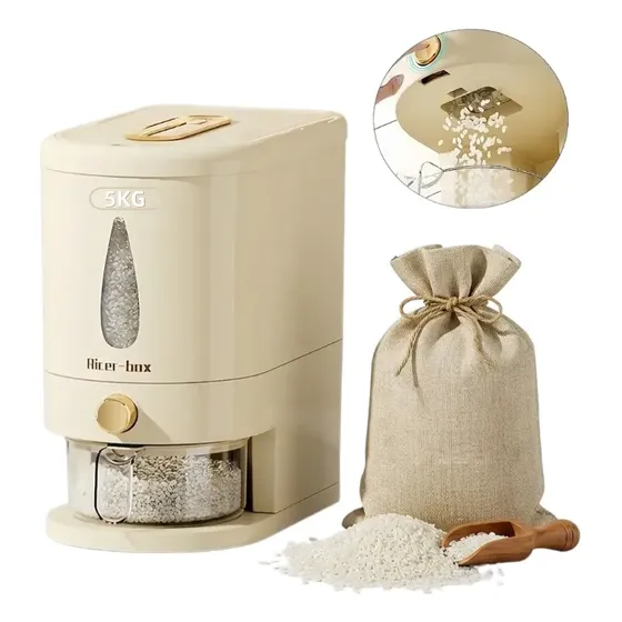 Pote Dispensador 10kg Arroz Feijão Grãos Com Medidor Vedação