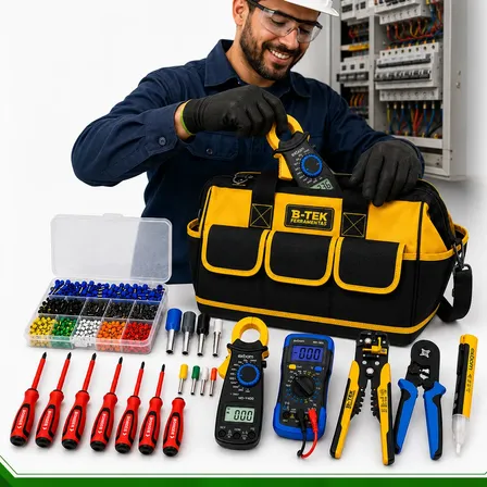 Kit Top Ferramentas Eletricista Profissional Bolsa Completo