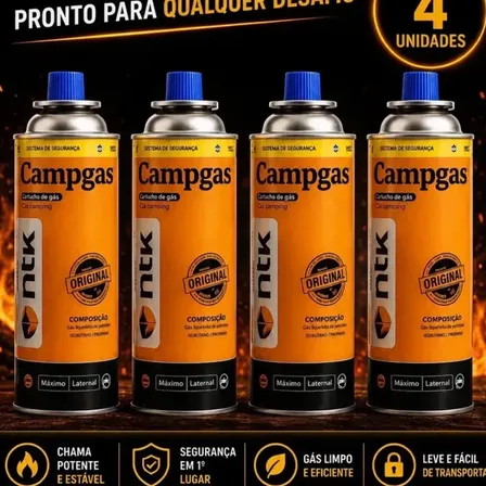 Kit 4 Latas Refil Camping Maçarico Fogareiro