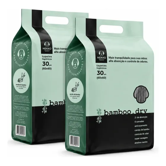 Tapete Higiênico Premium Cachorro 60x60 Bamboo.dry Nekko