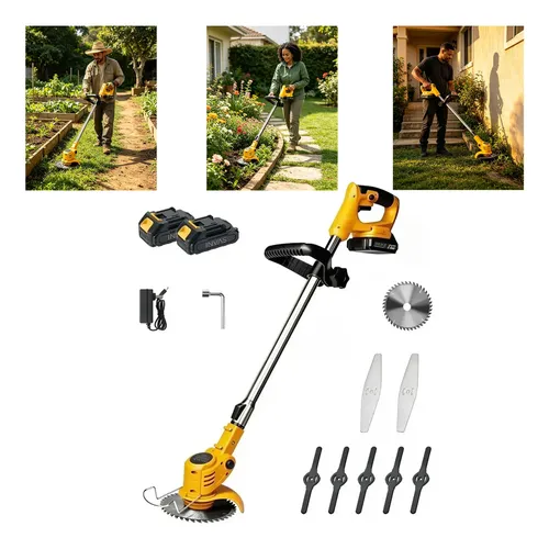 Roçadeira Aparador Grama 2 Bateria 48v Recarregável Profissi 48v Amarelo