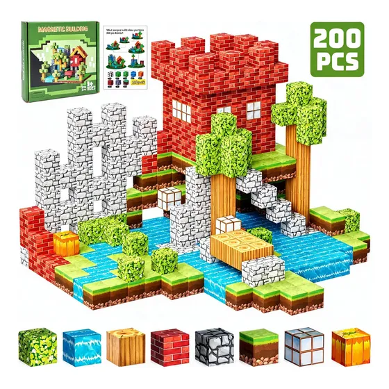 Blocos Magnéticos Criativos Montar Brinquedo Infantil