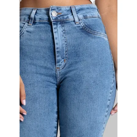 Jeans Sawary Feminina Calca Reta Petit_283582 Índigo Liso 44
