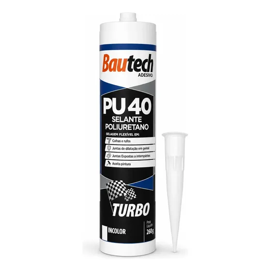 Pu40 Bautech Incolor 260g Selante Poliuretano Uso Geral