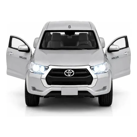 Carrinho Miniatura Caminhonete Hilux Toyota 1:36 Luz Som