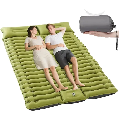 Colchao Inflavel Casal Queen 200x140cm Bomba Encher Camping Verde