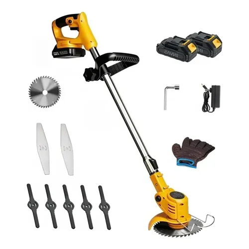 Roçadeira Bateria 48v Sem Fio 2 Baterias Profissional 127/220v Amarelo