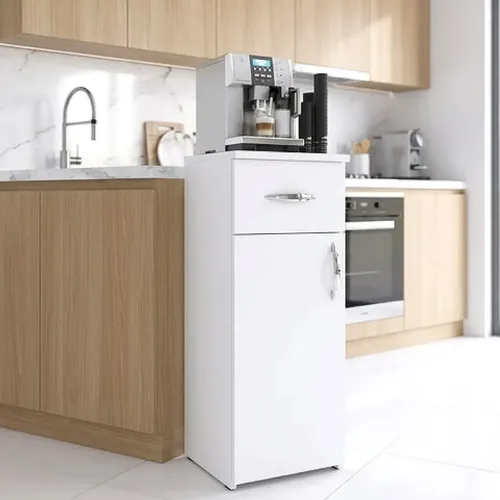 Armário Compacto Mdp Para Cozinha Com 1 Porta E Gaveta Mdp