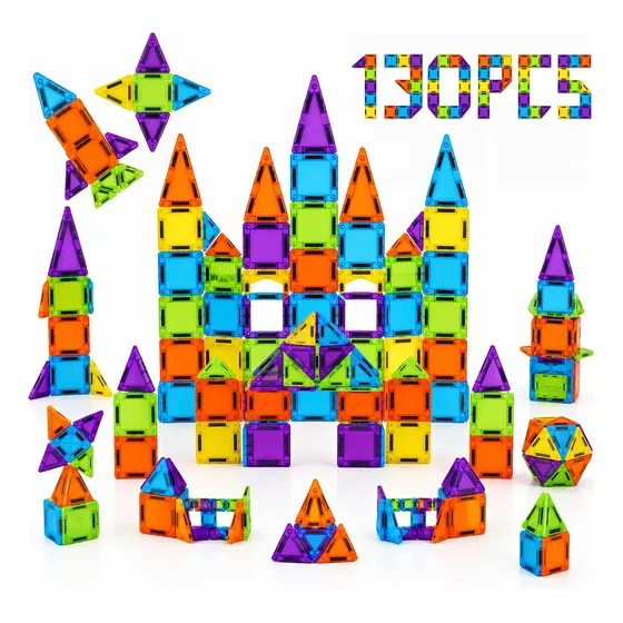 Blocos Magnéticos 96 Ou 130 Pçs Brinquedo Educativo Infantil