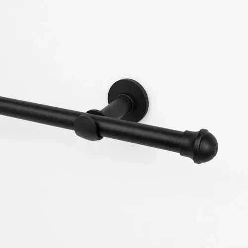 Varão Para Cortina Com Emenda 2 Metros 19mm Kit Completo Preto
