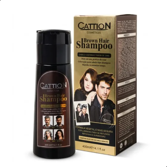Shampoo Tonalizante Cattion 2 Em 1 Castanho 400ml Premium