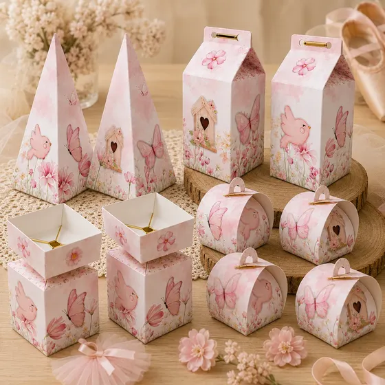 Kit Lembrancinha Jardim Encantado 20 Caixinhas Full