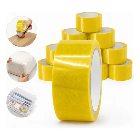 Kit 12 Un Fitas Adesivas Largas Transparentes 4.5cmx100m