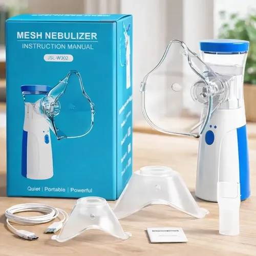 Inalador Nebulizador Portátil, Aparelho Inalação Compacto Branco 127/220v