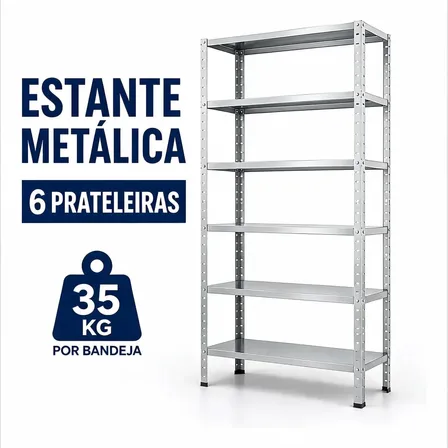 Estante Prateleira Metal Organizadora Reforçada Multiuso Cinza