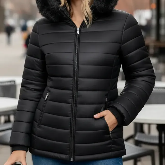 Jaqueta Bobojaco Feminina Puffer Impermeável Inverno Térmica Preto G Liso