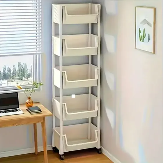 Rack Doméstico, Carrinho De Armazenamento De Chão, 5 Camadas