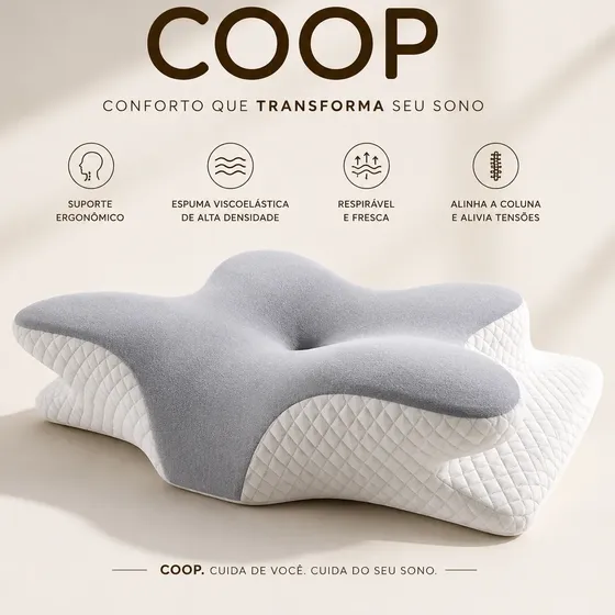 Travesseiro Ortopédico Cervical Borboleta Coop