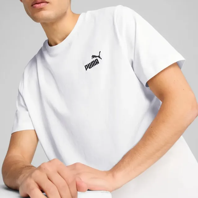 Camiseta Masculina Essentials Small Logo Puma Branco Desenho Logo Puma M Logo Puma