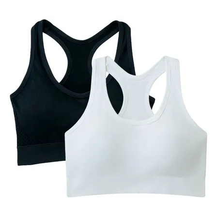 Kit 2 Top Nadador Fitness Com Bojo Costura Reforçada Fitness Preto-branco M