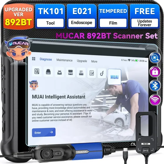 Conjunto De Ferramentas Ai Do Scanner Mucar 892bt Obd2 Com Endoscópio
