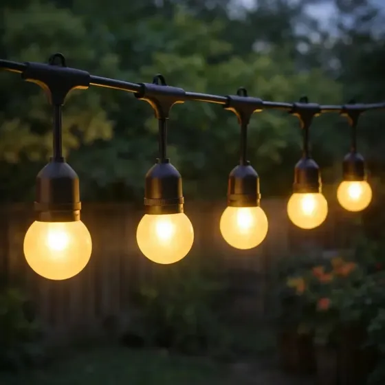 Varal De Luzes 100 Metros 100 Lâmpadas Led Branco Quente