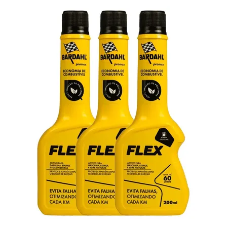 3 Aditivos Combustível Flex Gasolina Etanol 200ml Bardahl