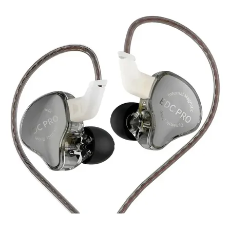 Fone De Ouvido Edc Pro In-ear Com Cabo Destacável Prateado Cinza