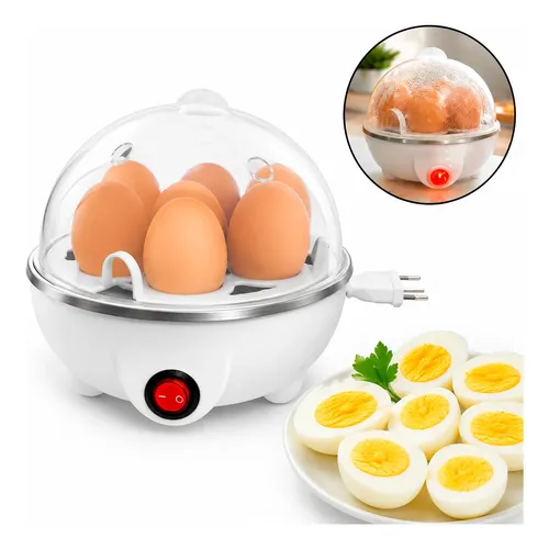 Máquina Cozinhar Ovos Egg Elétrica Compacta Rápida Vapor Cozedor De Ovos Branco 127v 60 Hz