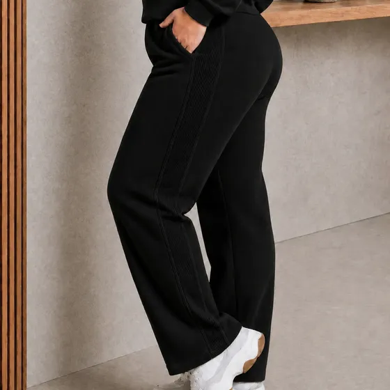 Calça Moletom Feminina Forrada Quentinha Style Box C/ Bolso